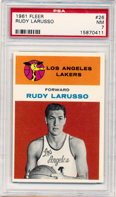 Fleer 1961 Los Angeles Lakers  #26 Rudy Larusso  / PSA Grade 7