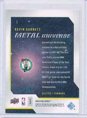 Skybox 2008-2009 Metal Universe Precious Metal Gems Green #1 Kevin Garnett 8/50