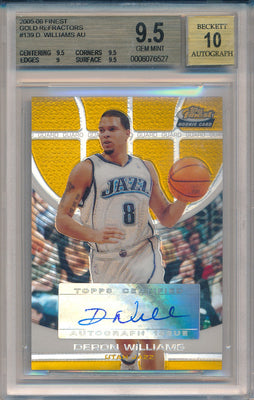 Topps 2005-2006 Finest Gold Refractors #139 Deron Williams 51/59 / BGS Grade 9.5 / Auto Grade 10