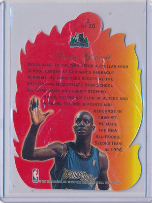 Fleer 1996-1997 Flair Showcase  Hot Shots #2/20 Kevin Garnett