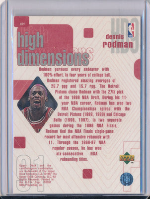 Upper Deck 1997-1998 High Dimensions Basketball #HD9 Dennis Rodman 796/2000