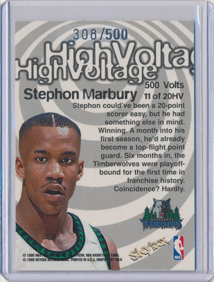 SkyBox 1997-1998 Hoops High Voltage #11/20HV Stephon Marbury 308/500