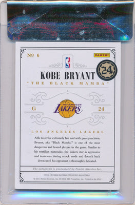 Panini 2012-2013 National Treasures  Notable Nicknames  #24 Kobe Bryant 32/49 / PSA Grade 9 / Auto Grade 9