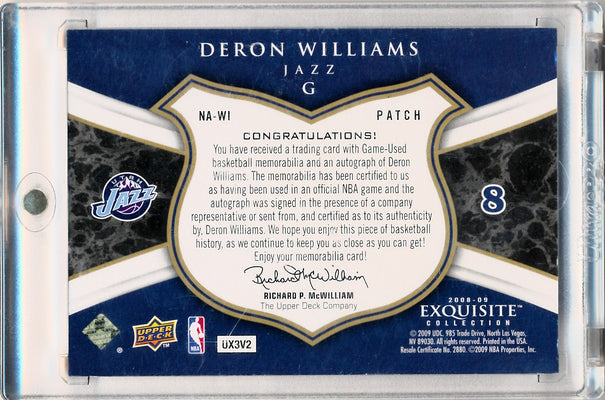 Upper Deck 2008-2009 Exquisite Collection Noble Nameplates #NAWI Deron Williams 7/25