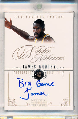 Panini 2010-2011 National Treasures Notable Nicknames  #15 James Worthy 3/25