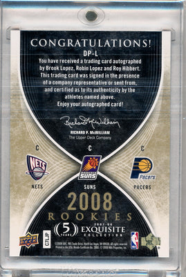 Upper Deck 2007-2008 Exquisite Collection Draft Picks Reservation #DPL Brook Lopez / Robin Lopez / Roy Hibbert 27/199