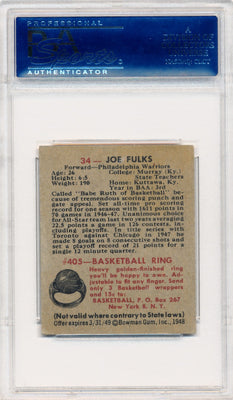 Topps Bowman 1948   #34 Joe Fulks  / PSA Grade 7 / Auto Grade None