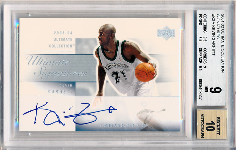 Upper Deck 2003-04 Ultimate Collection  Ultimate Signatures #KG-A Kevin Garnett  / BGS Grade 9 / Auto Grade 10