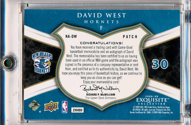 Upper Deck 2008-2009 Exquisite Collection Noble Nameplates #NADW David West 20/25