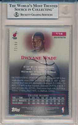 Topps 2003-2004 Pristine Gold Refractors #114 Dwyane Wade 72/99 / BGS Grade 9