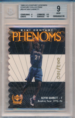 Upper Deck 1999-2000 UD Century Legends Century Collection #58 Kevin Garnett 3/100 / BGS Grade 9