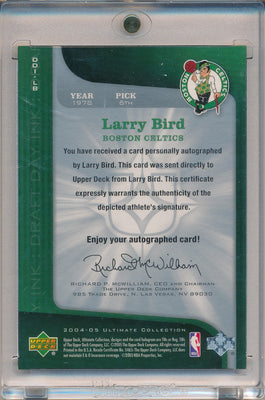 Upper Deck 2004-2005 Ultimate Collection Draft Day Ink #DD-LB Larry Bird 3/6