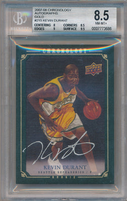 Upper Deck  2007-2008 UD Chronology Autographs Gold #215 Kevin Durant 6/10 / BGS Grade 8.5 / Auto Grade 10