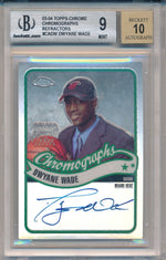 Topps 2003-2004 Chrome Chromographs #CA-DW Dwyane Wade 19/25 / BGS Grade 9 / Auto Grade 10