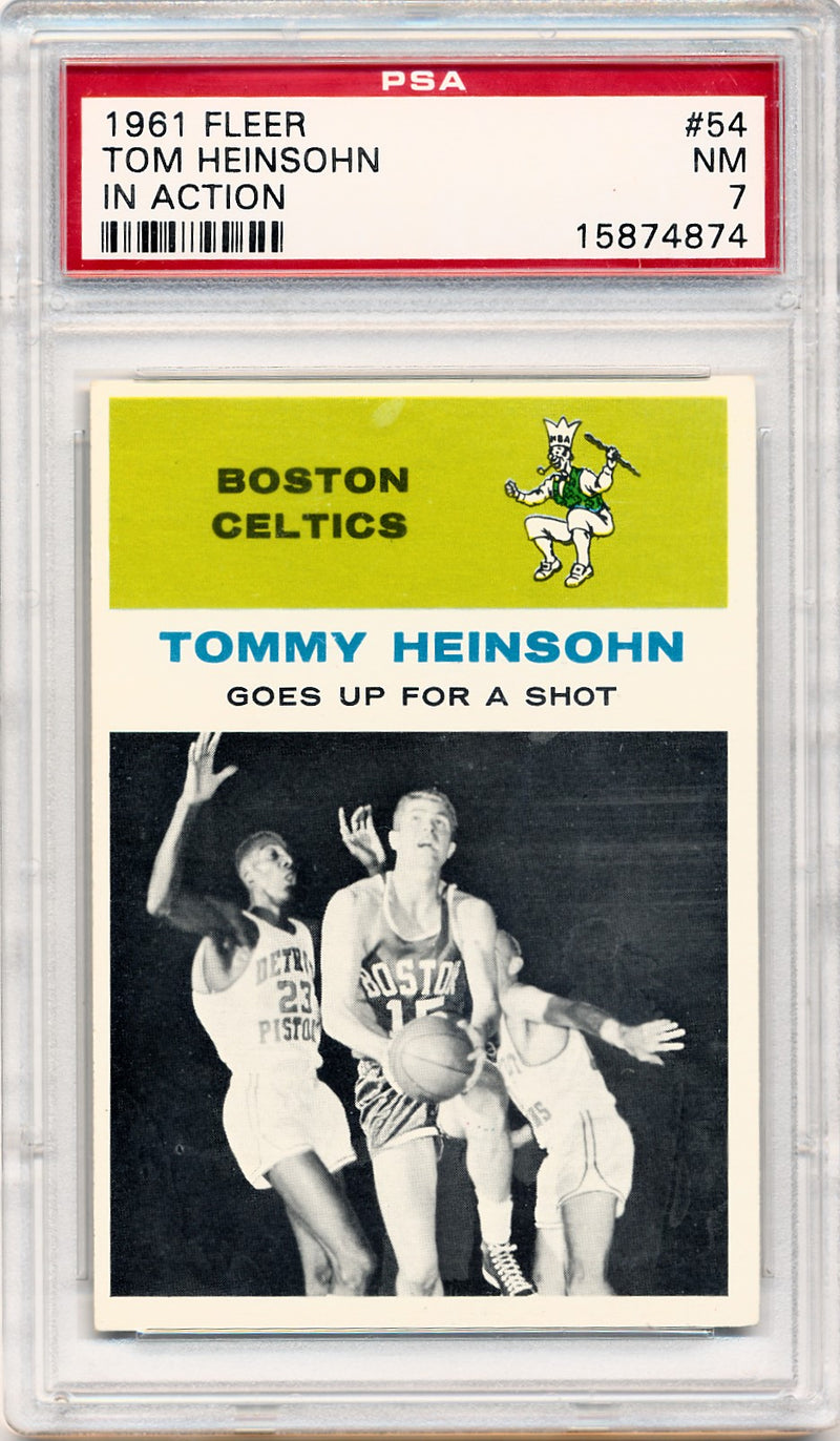 Fleer 1961 Boston Celtics  #54 Tommy Heinsohn  / PSA Grade 7