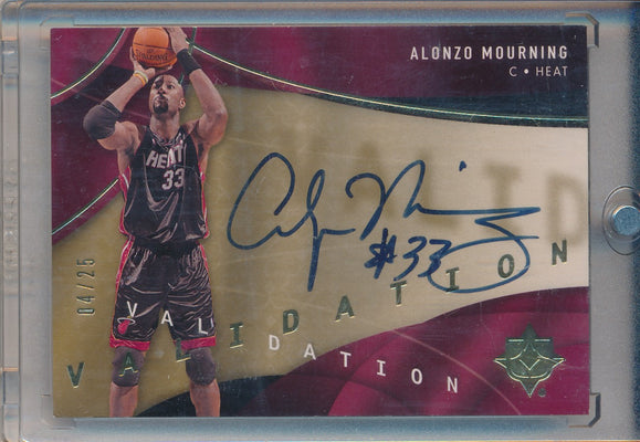 Upper Deck 2008-2009 Ultimate Collection Validation #V-AM Alonzo Mourning 4/25