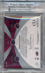 Upper Deck 2007-2008 Exquisite Collection Trios Patch #BFB Andrea Bargnani / T.J. Ford / Chris Bosh 2/10 / BGS Grade 9