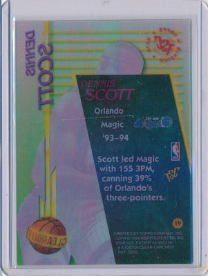 Topps 1993-1994 Stadium Club Clearcut #19 Dennis Scott