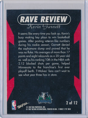 SkyBox 1997-1998 Z-Force Rave Review #2/12 Kevin Garnett