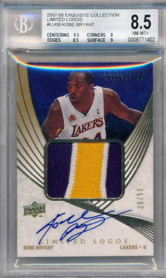 Upper Deck 2007-2008 Exquisite Collection Limited Logos #LLKB Kobe Bryant 36/50 / BGS Grade 8.5 / Auto Grade 10