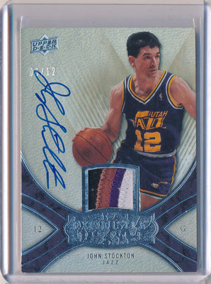 Upper Deck 2008-2009 Exquisite Collection Basketball #PBAM-JS John Stockton 6/12