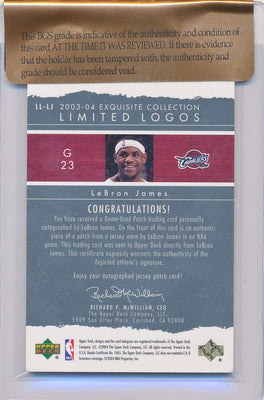 Upper Deck 2003-2004 Exquisite Collection Limited Logos #LLLJ Lebron James 45/75 / Auto Grade 10