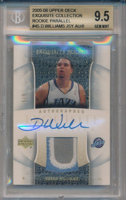 Upper Deck 2005-2006 Exquisite Collection Rookie Parallel #45-AP Deron Williams 6/8 / BGS Grade 9.5 / Auto Grade 10