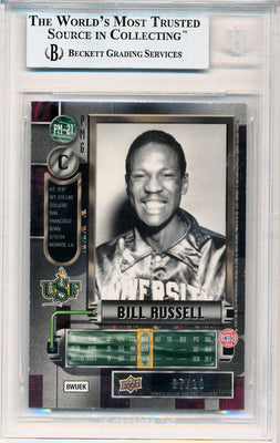 Upper Deck 2011-12 Fleer Retro Precious Metal Gems GREEN #PM-21 Bill Russell 7/10 / BGS Grade 9