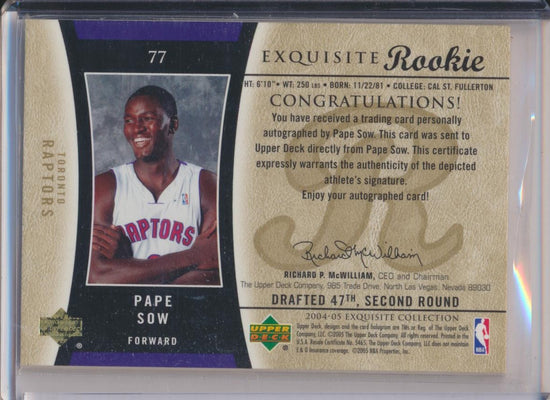 Upper Deck 2004-2005 Exquisite Collection Gold RPA #77 Pape Sow 3/9