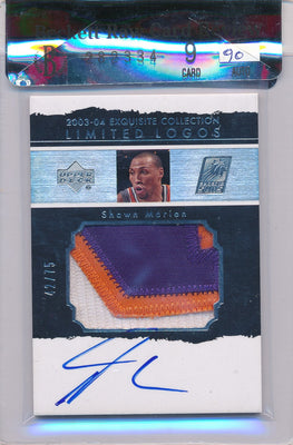 Upper Deck 2003-2004 Exquisite Collection Limited Logos #LLSM Shawn Marion 42/75 / Auto Grade 9