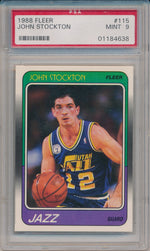 Fleer 1988-1989 Basketball RC #115 John Stockton  / PSA Grade 9