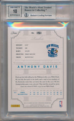 Panini 2012-2013 National Treasures Jersey Number Autographs #151 Anthony Davis 22/25 / BGS Grade 9 / Auto Grade 10