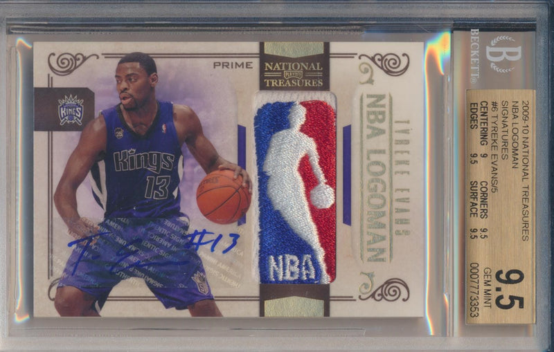 Panini  2009-2010 National Treasures NBA Logoman Signatures #6 Tyreke Evans 3/5 / BGS Grade 9.5 / Auto Grade 10