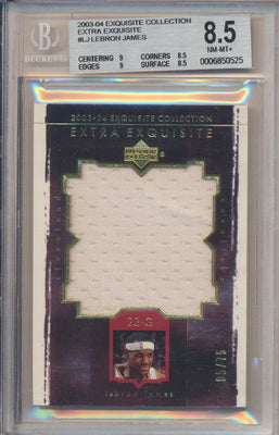 Upper Deck 2003-2004 Exquisite Collection Extra Exquisite Jumbo Patch #EE-LJ Lebron James 5/75 / BGS Grade 8.5