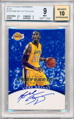 Panini 2012-2013 Preferred Blue #168 Kobe Bryant 23/49 / BGS Grade 9 / Auto Grade 10