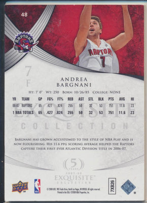 Upper Deck 2007-2008 Exquisite Collection Base #48 Andrea Bargnani 136/225