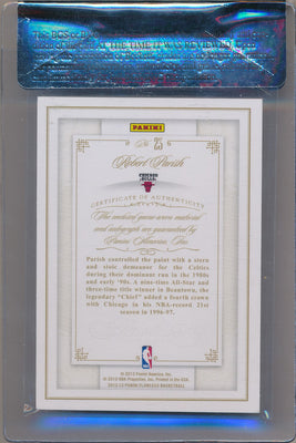 Panini 2012-2013 Flawless Gold Jersey Auto #23 Robert Parish 9/10 / PSA Grade 8 / Auto Grade 10