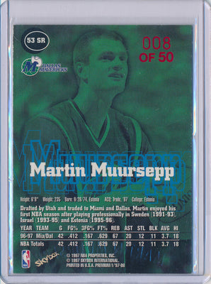 SkyBox 1997-1998 Premium Star Rubies #53SR Martin Muusepp 8/50