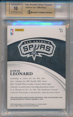 Panini 2014-2015 Immaculate Collection Patches Autographs #13 Kawhi Leonard 2/2 / BGS Grade 9.5 / Auto Grade 10