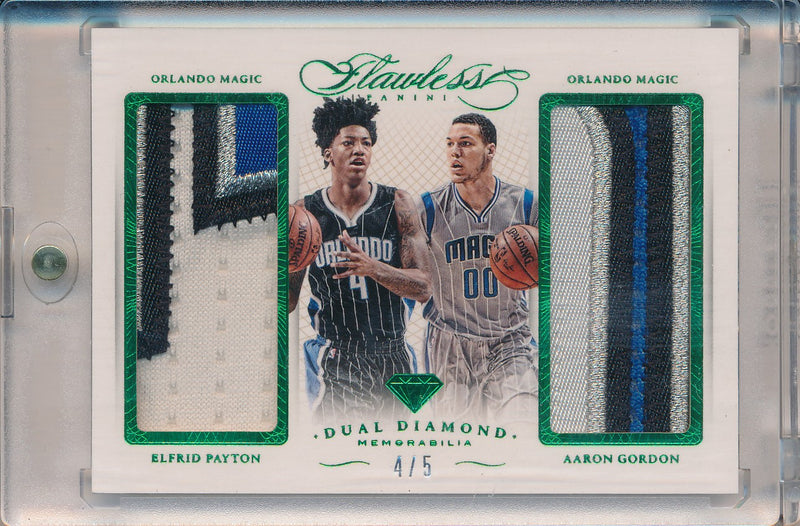 Panini 2014-2015 Flawless Emerald Dual Diamond Patches #DD-OM Elfrid Payton/ Aaron Gordon 4/5