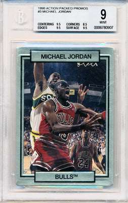 Action Packed/Hi-Pro 1990  Promos #3 Michael Jordan  / BGS Grade 9