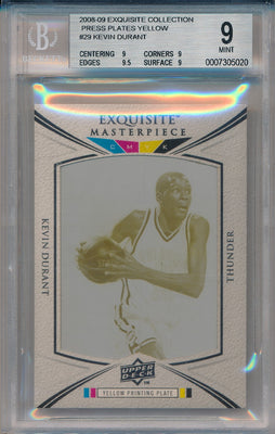 Upper Deck  2008-2009 Exquisite Collection Press Plates Yellow #PP30 Kevin Durant 1/1 / BGS Grade 9