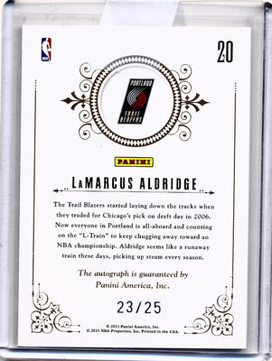 Panini 2010-2011 National Treasures Notable Nicknames  #20 LaMarcus Aldridge 23/59