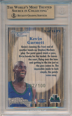 Fleer 1998-1999 Tradition Playmaker Theatre #5/15PT Kevin Garnett 87/100 / BGS Grade 9.5