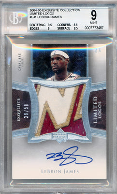 Upper Deck 2004-2005 Exquisite Collection Limited Logos #LJ1 Lebron James 39/50 / BGS Grade 9 / Auto Grade 10