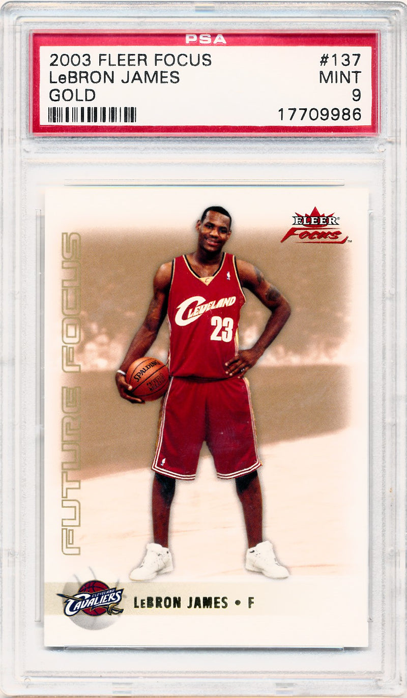 Fleer 2003-2004 Focus Gold #137 Lebron James 7/50 / PSA Grade 9