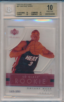 Upper Deck 2003-2004 UD Glass Basketball #97 Dwyane Wade 123/250 / BGS Grade 10