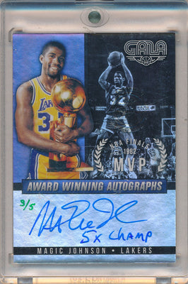 Panini 2014-2015 GALA Award Winning Autographs #5 Magic Johnson 3/5