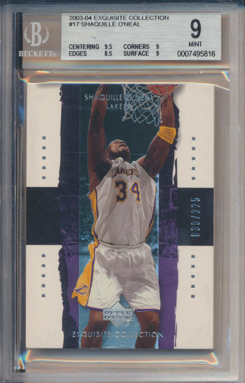 Upper Deck 2003-2004 Exquisite Collection Base #17 Shaquille O'neal 39/225 / BGS Grade 9