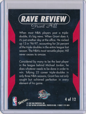 SkyBox 1997-1998 Z-Force Rave Review #4/12 Grant Hill